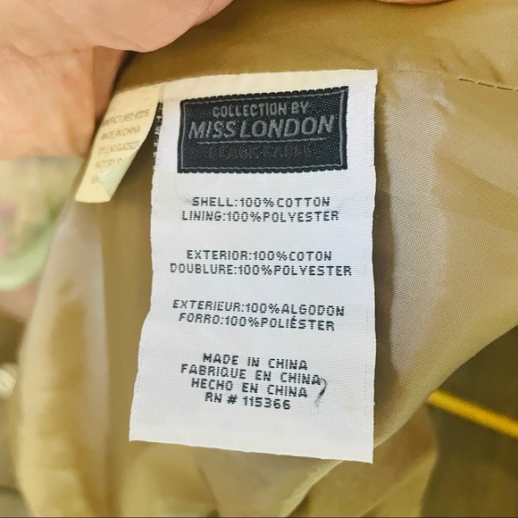 Miss London Black Label Utility Jacket Beige Women Medium Full Zip Hoodie Trench - Picture 13 of 13